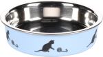 Gamelle pour la nourriture et l'eau Kena Rond Bleu clair et Argent 11CM-180ML
