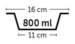 Gamelle pour la nourriture et l'eau Baldwin Rond Argent- 16cm -800ml