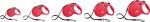 Flexi Laisse à enrouleur New Classic Tape Rouge, Medium- 5 mètres