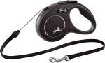 Flexi Laisse à enrouleur New Classic Corde Noire, XS- 3 mètres