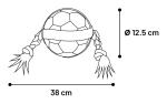 Jouet Matchball Ballon de football avec corde Blanc et Noir 12,5cm