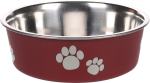 Gamelle pour la nourriture et l'eau Kena Rond Bordeaux et Argent 12CM-300ML