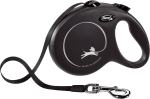 Flexi Laisse à enrouleur New Classic Tape Noir Large-5 mètres