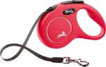 Flexi Laisse à enrouleur New Classic Tape Rouge, Small- 5 mètres