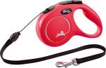 Flexi Laisse à enrouleur New Classic Corde Rouge, Medium- 5 mètres