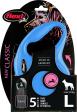Flexi Laisse à enrouleur New Classic Tape Bleu, Large- 5 mètres