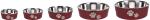 Gamelle pour la nourriture et l'eau Kena Rond Bordeaux et Argent 12CM-300ML