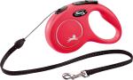 Flexi Laisse à enrouleur New Classic Corde Rouge, XS- 3 mètres