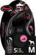 Flexi Laisse à enrouleur New Classic Tape Noir, Medium- 5 mètres