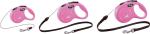 Flexi Laisse à enrouleur New Classic Corde Rose, XS- 3 mètres