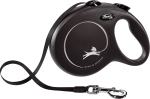 Flexi Laisse à enrouleur New Classic Tape Noir, Large- 8 mètres
