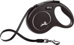 Flexi Laisse à enrouleur New Classic Tape Noir, Medium- 5 mètres