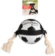 Jouet Matchball Ballon de football avec corde Blanc et Noir 12,5cm