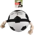 Jouet Matchball Ballon de football avec corde Blanc et Noir 22cm