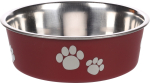 Gamelle pour la nourriture et l'eau Kena Rond Bordeaux et Argent 17CM-800M