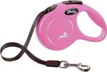 Flexi Laisse à enrouleur New Classic Tape Rose, XS- 3 mètres