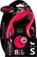 Flexi Laisse à enrouleur New Classic Corde Rouge, Small- 8 mètres