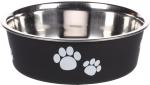 Gamelle pour la nourriture et l'eau Kena Rond Noir et Argent 14CM-450ML
