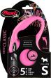 Flexi Laisse à enrouleur New Classic Corde Rose, Small- 5 mètres