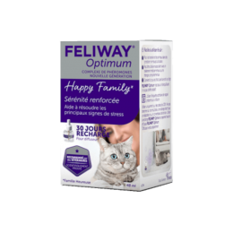 FELIWAY Optimum - Recharge anti-stress pour Chat - Complexe de phéromones apaisantes - 30 jours - Fabriqué en France