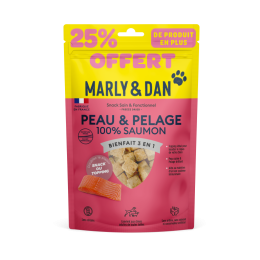 SNACK MARLY & DAN PEAU ET PELAGE POUR CHIEN AU SAUMON - 50 G