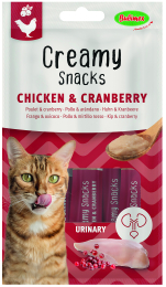 CREAMY SNACKS CHAT X4, POULET CRANBERRY, 60G