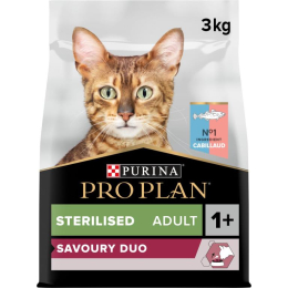 PRO PLAN Stérilised Adult OptiSavour au cabillaud et à la truite 3KG