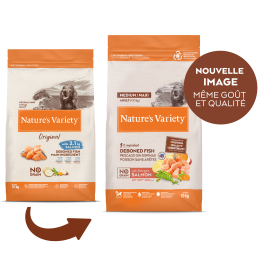 NATURE'S VARIETY chien Original No Grain med adult saumon 10kg