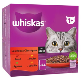 WHISKAS REPAS CLASSIQUES MIX EN SAUCE 24X85GR