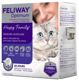 FELIWAY Optimum - Kit complet anti-stress pour chat - Complexe de phéromones apaisantes - 30 jours - Fabriqué en France
