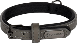 COLLIER CUIRE BINTI GRIS M / L