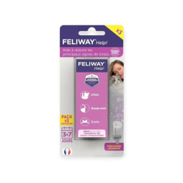 FELIWAY Help! - Anti-stress pour chat - Pack économique 3 cartouches - 3x7 jours - Fabriqué en France