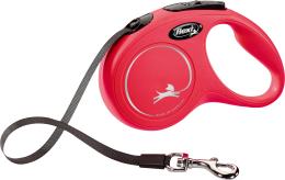 Flexi Laisse à enrouleur New Classic Tape Rouge, Small- 5 mètres
