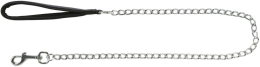 Laisse métal avec poignée en néoprène, M–L: 1,00 m/3,0 mm, noir