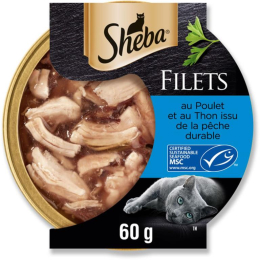 SHEBA FILETS  POULET ET THON 60G