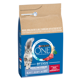 PURINA ONE CHAT STERILISE BOEUF - 3 KG