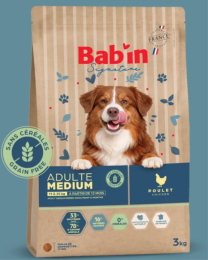 BAB'IN SIGNATURE SANS CEREALES MEDIUM ADULTE POULET 12 KG
