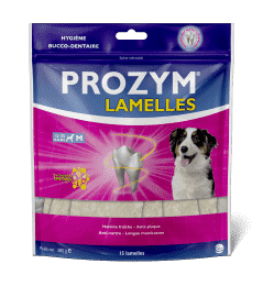 PROZYM Lamelles pour Chiens - Soin Dentaire à mâcher Taille M pour chiens (15-25kg) - 5 lamelles
