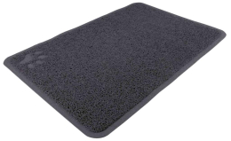 Tapis pour bac à litière, semi-circulaire, en PVC, 59 × 35 cm, anthracite