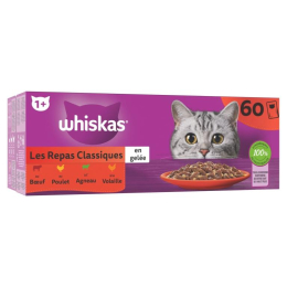 WHISKAS POCHONS LES REPAS CLASSIQUE EN GELEE 60X85GR