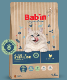 BAB'IN SIGNATURE CHAT ADULTE STERILISE SANS CEREALES POULET & TRUITE 6 KG