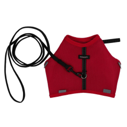 WOUAPY Harnais rouge soft avec laisse 10x120mm pour chat