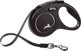 Flexi Laisse à enrouleur New Classic Tape Noir, Small- 5 mètres