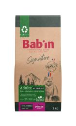 BAB'IN SIGNATURE CHAT ADULTE STERILISE SANS CEREALES SAUMON & TRUITE 3 KG