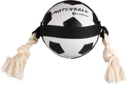 Jouet Matchball Ballon de football avec corde Blanc et Noir 12,5cm