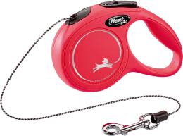 Flexi Laisse à enrouleur New Classic Corde Rouge, XS- 3 mètres