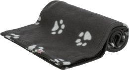 Couverture Barney, en polaire, 150 × 100 cm, noir/beige