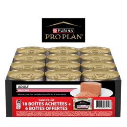 PRO PLAN MOUSSE DELICATE DINDE - 85G 18+6 BOITES