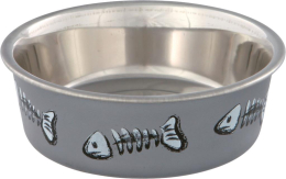 Gamelle, arête de poisson,acier inox/plast./caout., 0,25 l/ø 12 cm, divers