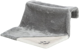 Lit radiateur, peluche, 45 × 24 × 31 cm, gris/gris clair